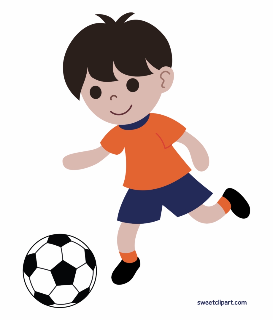 Boy playing soccer.