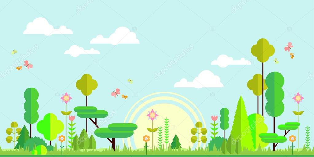Cute forest background clipart