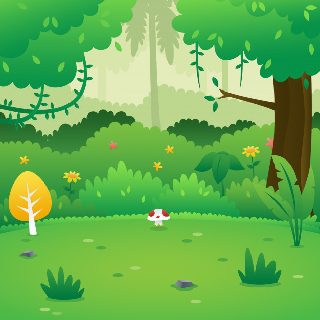 Cartoon forest background Vector