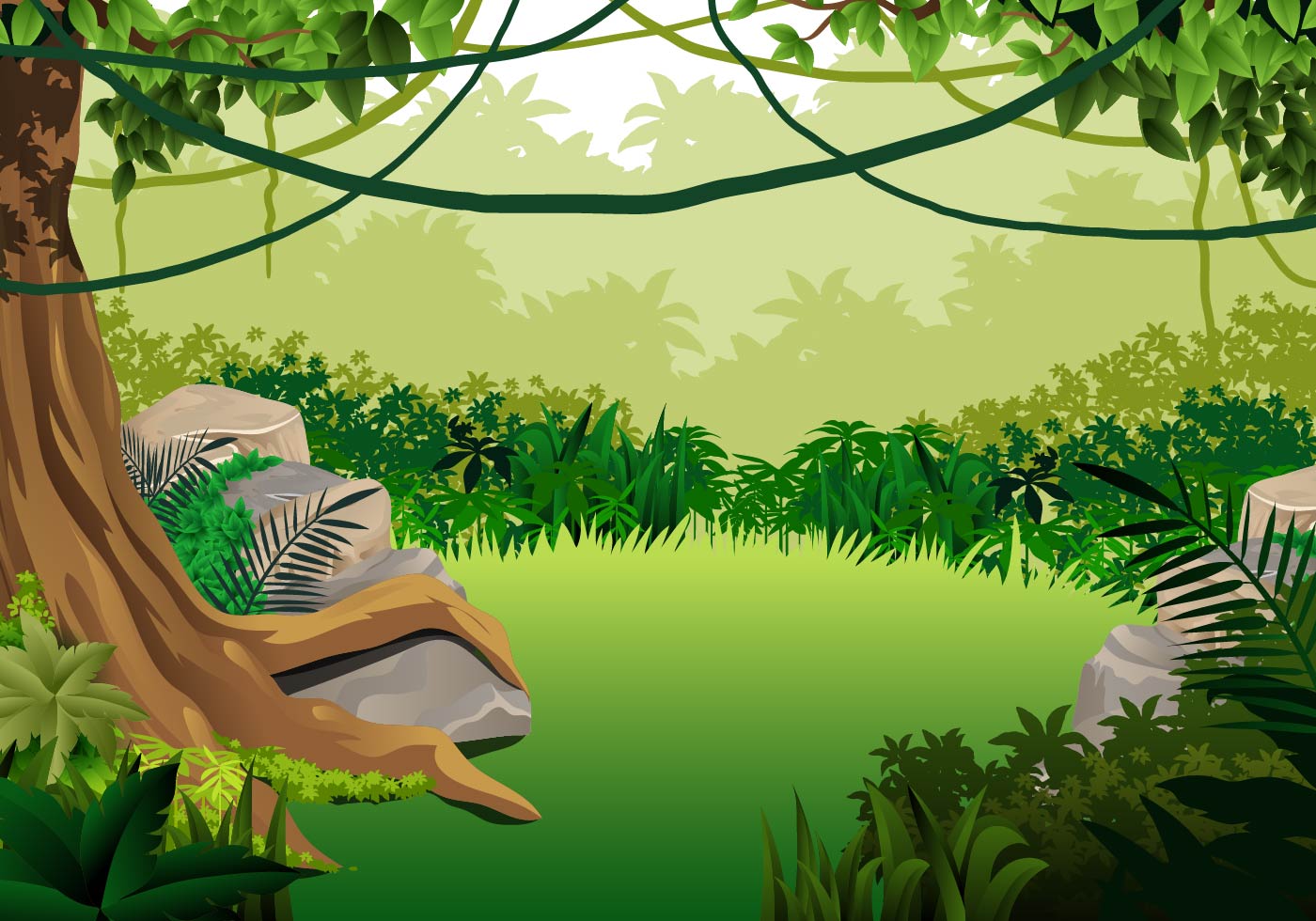 Jungle background vector.