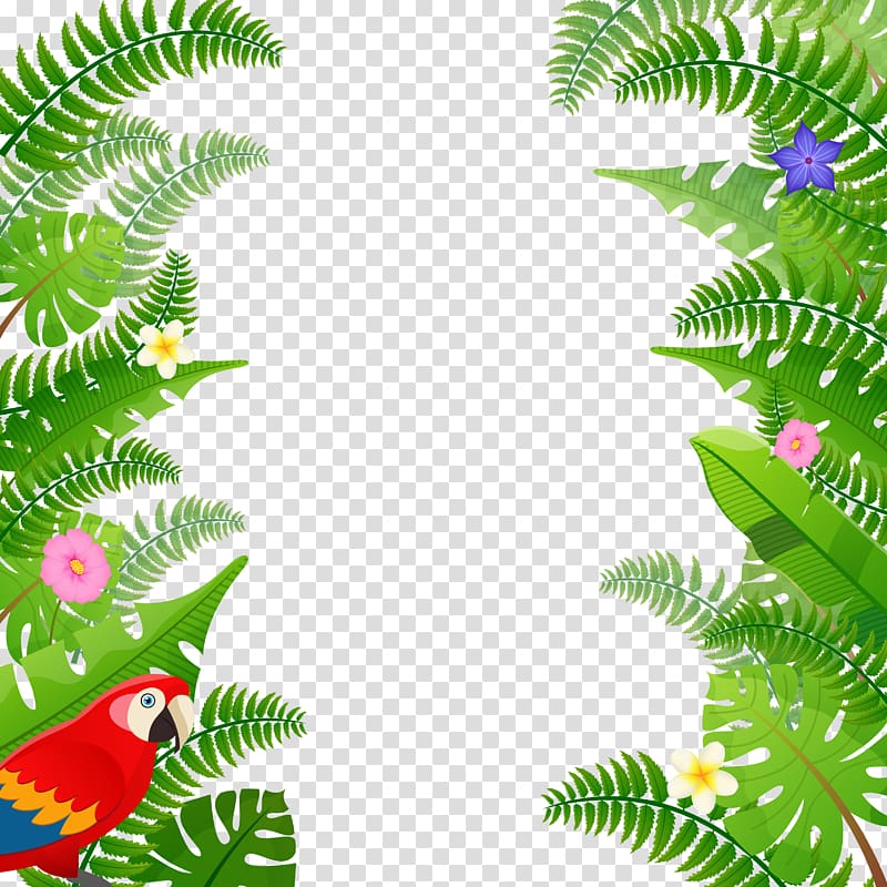 Jungle forest filter frame, Summer Poster, Copywriter green
