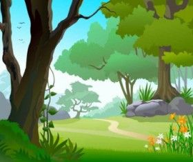 forest background clipart vector