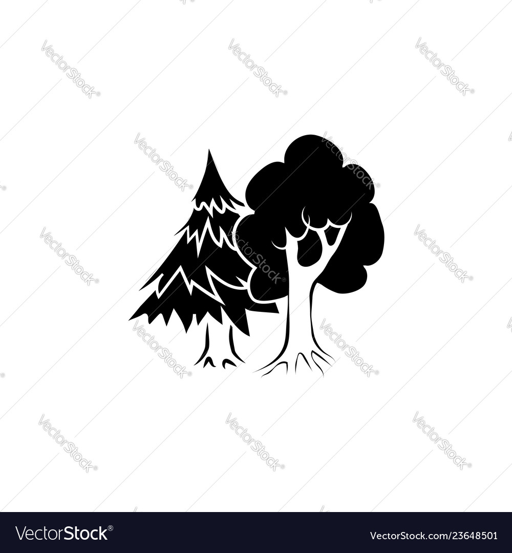 Mixed forest icon black on white background