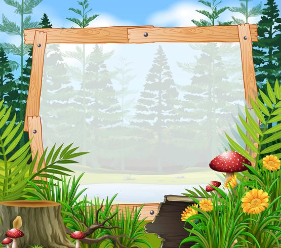 Border template with forest in background