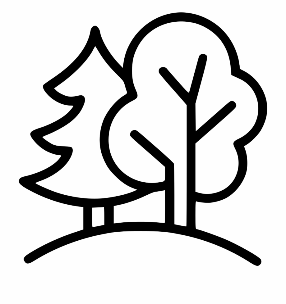 forest clipart black and white background