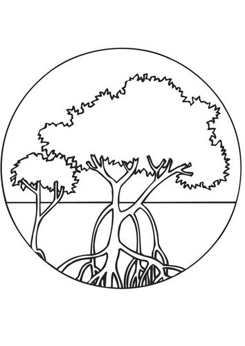 Coloring page mangroves.