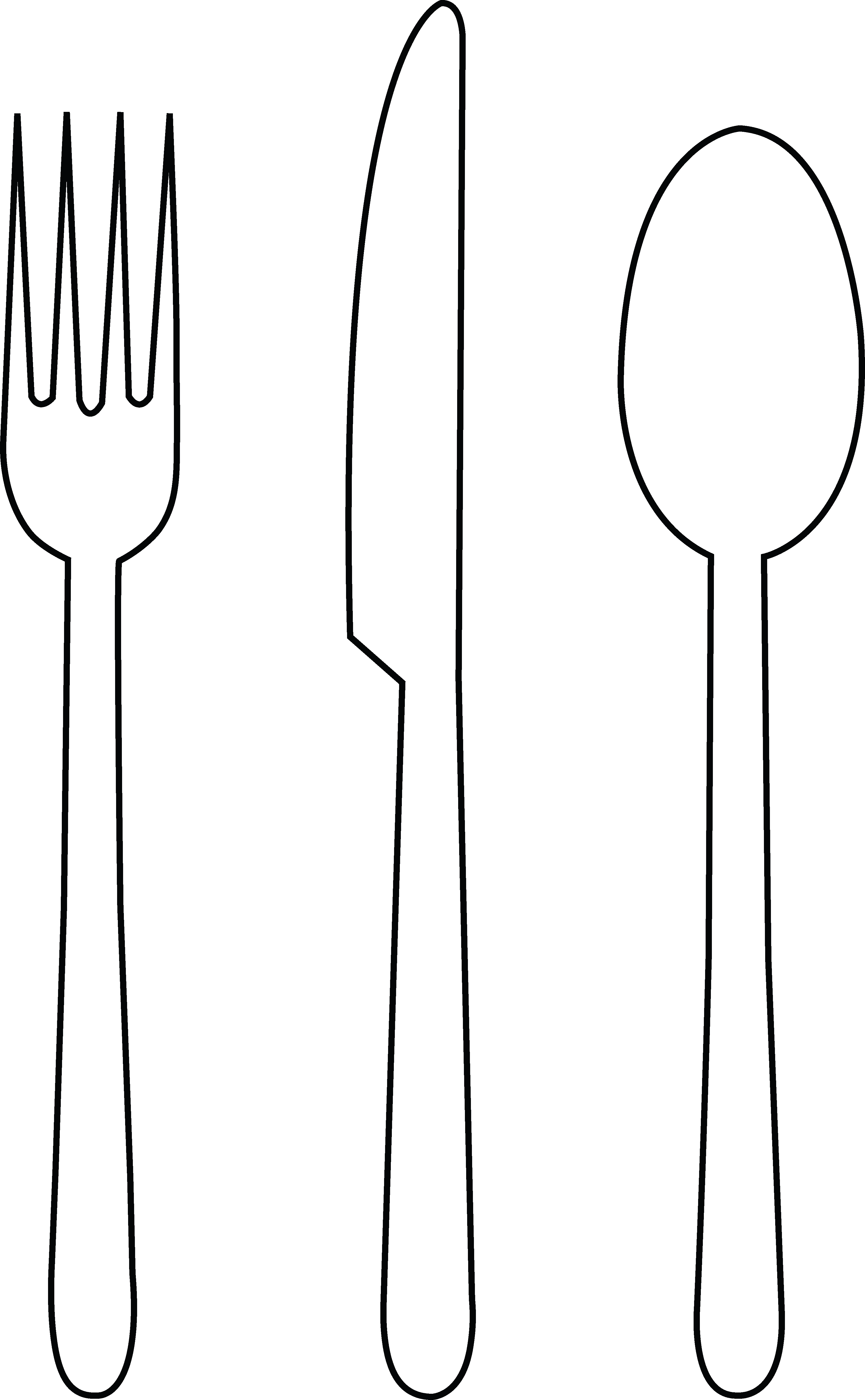 fork and spoon clipart colour