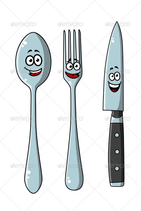 Cartoon cutlery thanksgiving.