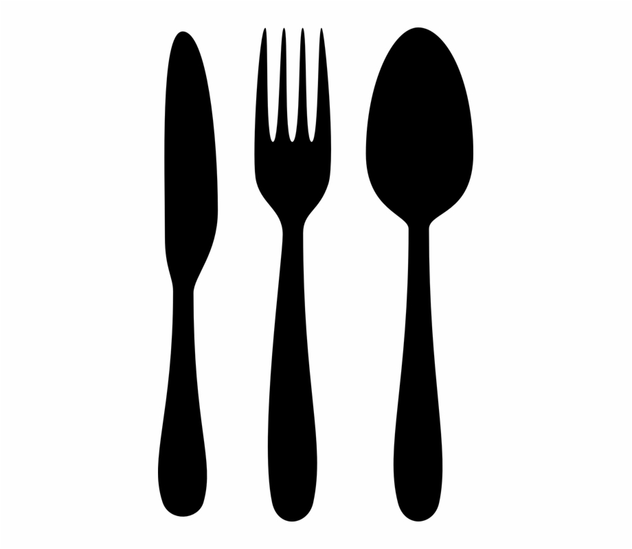 Silverware Cutlery Spoon Fork Knife Black