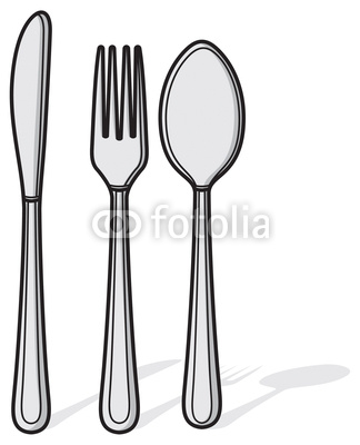 fork and spoon clipart drawing