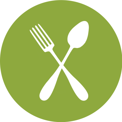 Green,Fork,Cutlery,Spoon,Tableware,Leaf,Logo,Circle,Kitchen