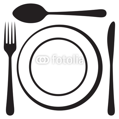 Plate Knife Fork and Spoon Clipart