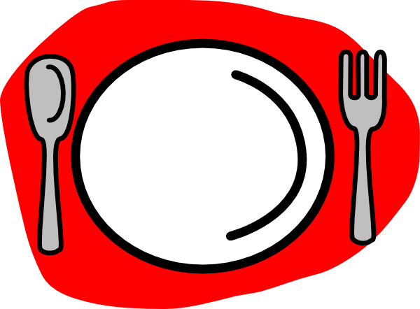 fork and spoon clipart plate