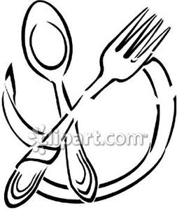 Black and White Fork and Spoon