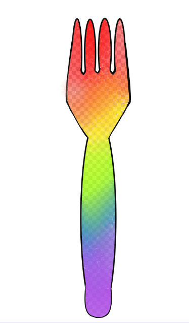 Rainbow fork clipart.