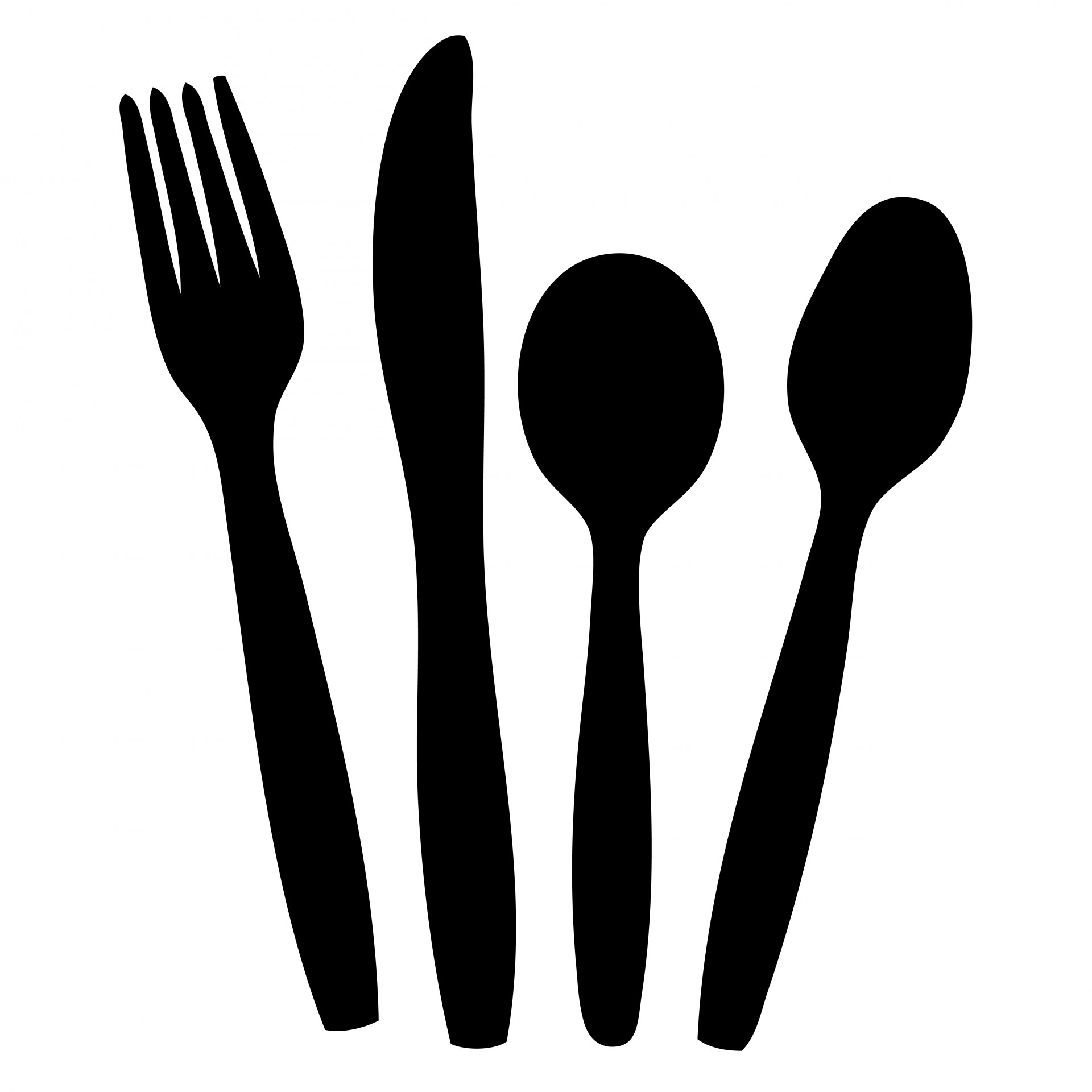 Cutlery,knife,fork,spoon,black
