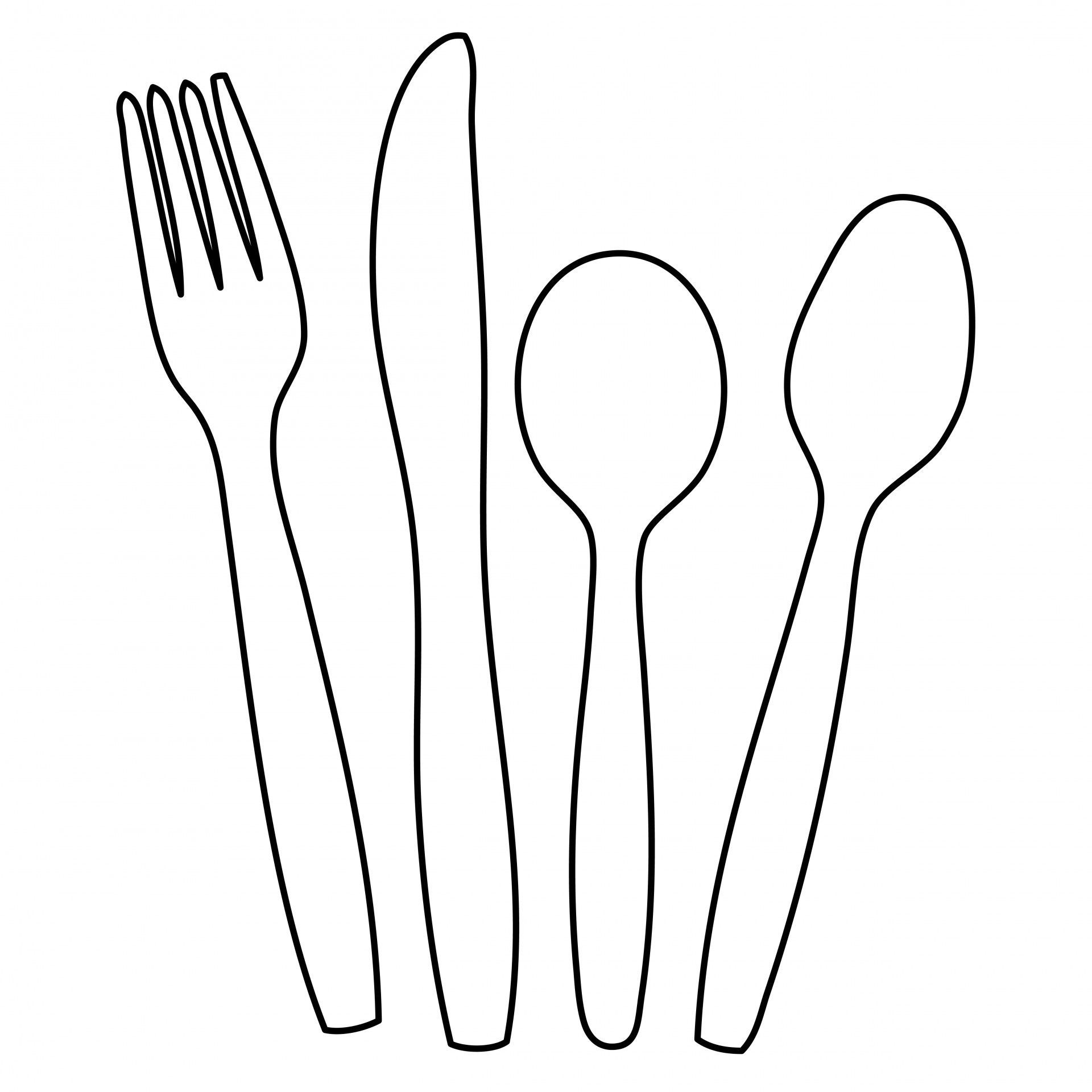 Cutlery outline clipart.