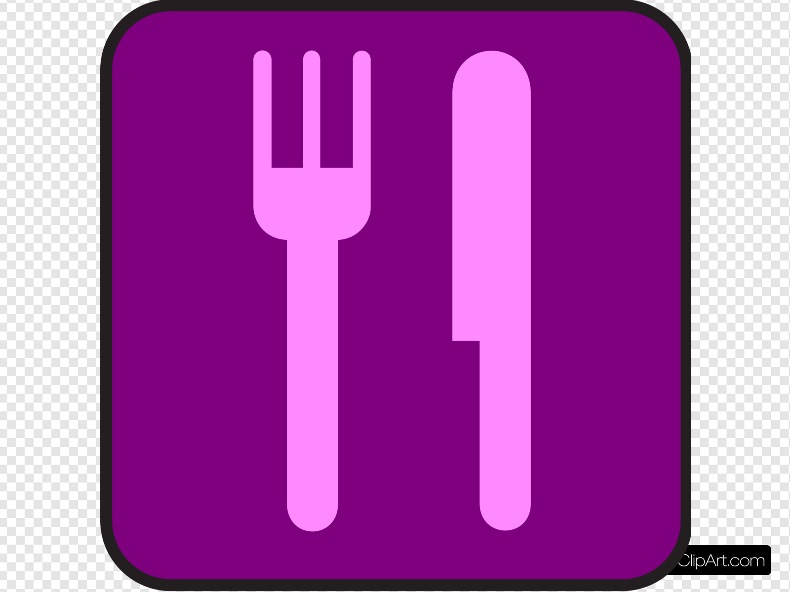 Purple And Pink Knife And Fork Clip art, Icon and SVG