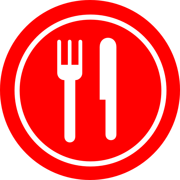 Red Plate With Knife And Fork Clip Art at Clker