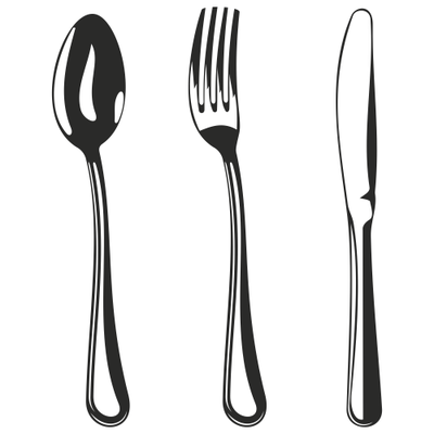 Silverware fork clipart black and white pencil in color fork