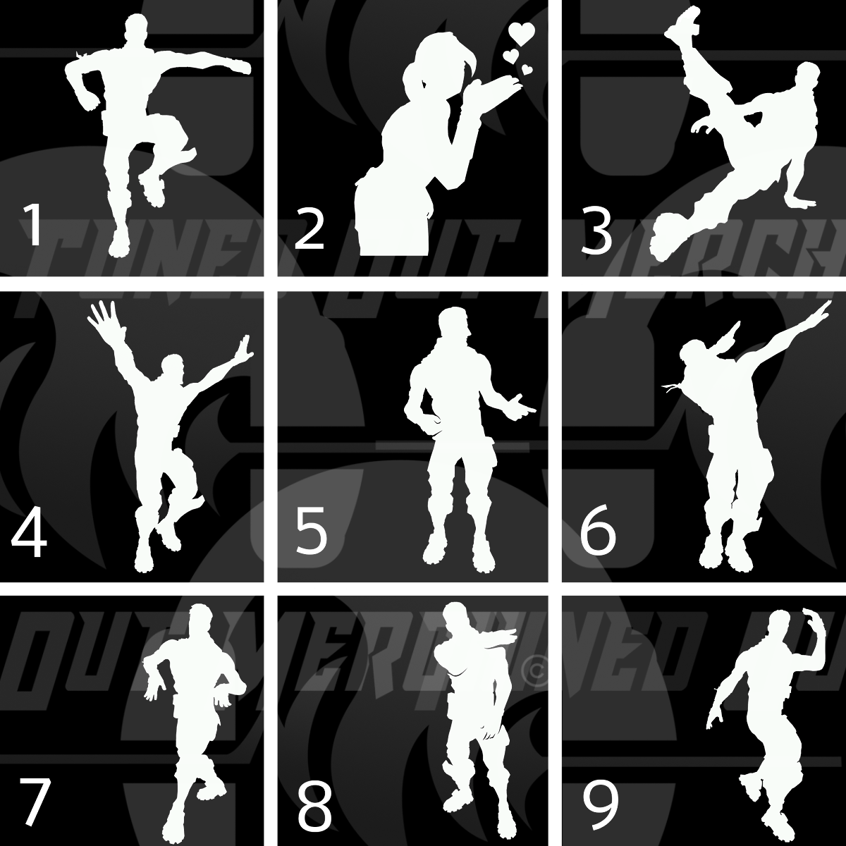 Image result for fortnite dance moves silhouettes