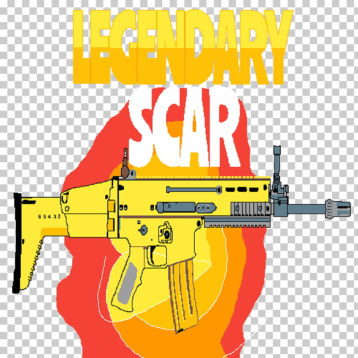 Fortnite Battle Royale Drawing FN SCAR Line art, Golden scar