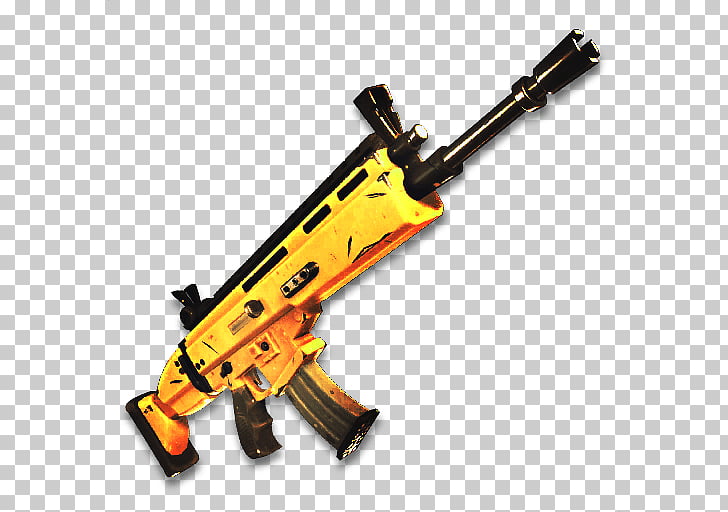 Fortnite Battle Royale FN SCAR Weapon Firearm, Scar, yellow