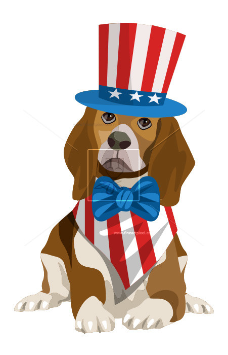 4th Of July Dog cliparts image pack with transparent images