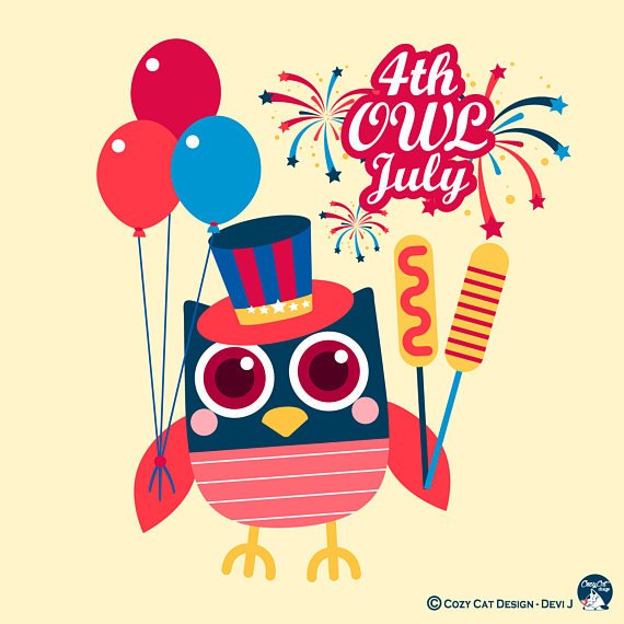 fourth of july clipart owl