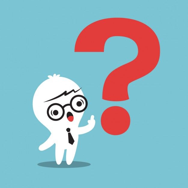 Cartoon of a businessman with a question mark Free Vector