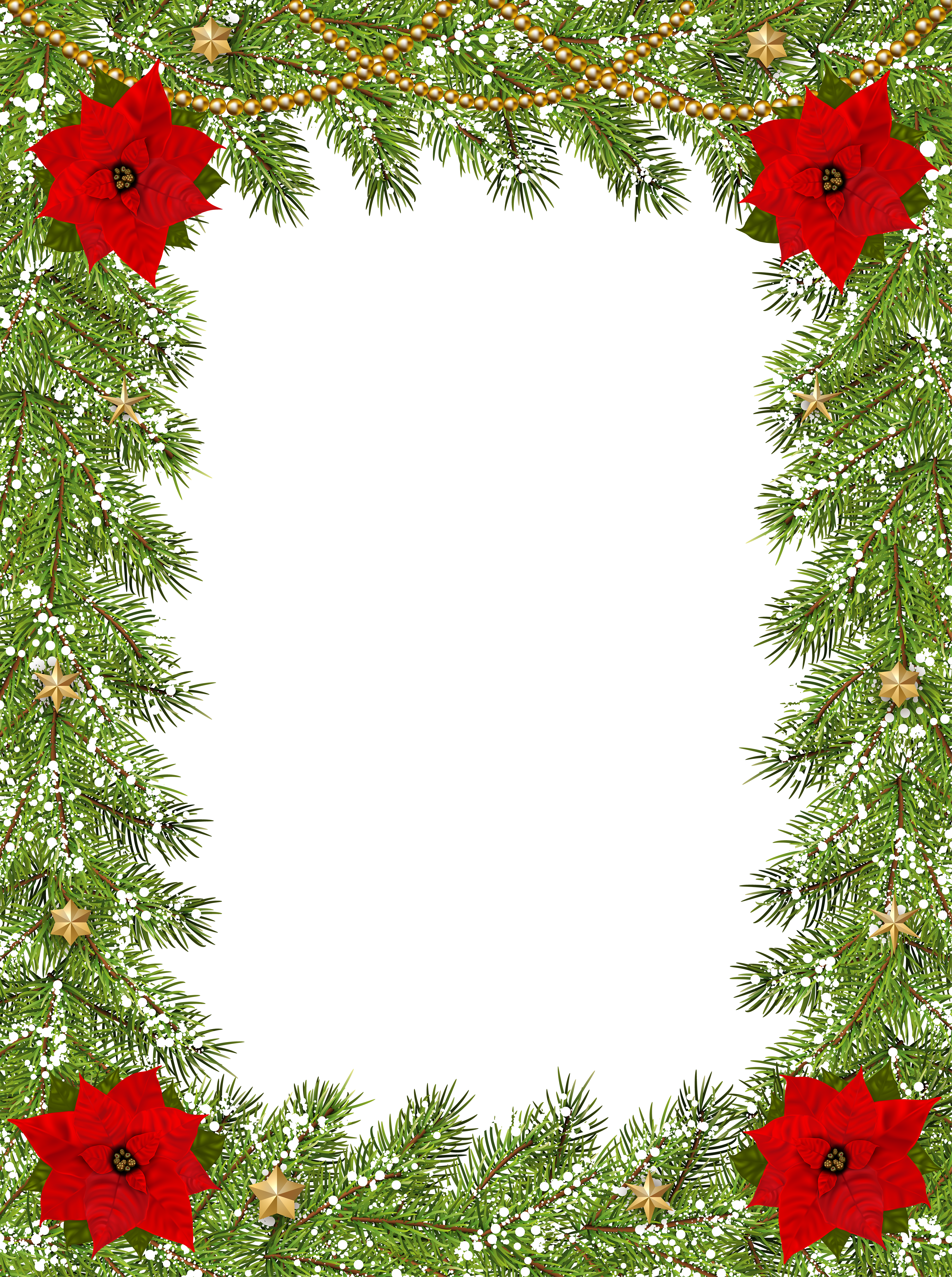 Transparent Christmas Border Frame