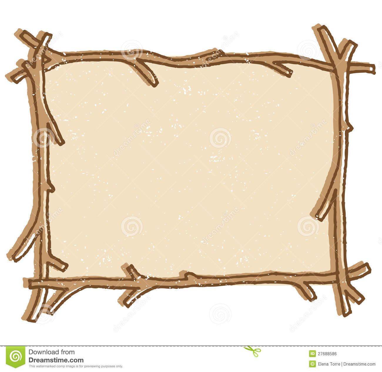 Free twig or branch borders clipart