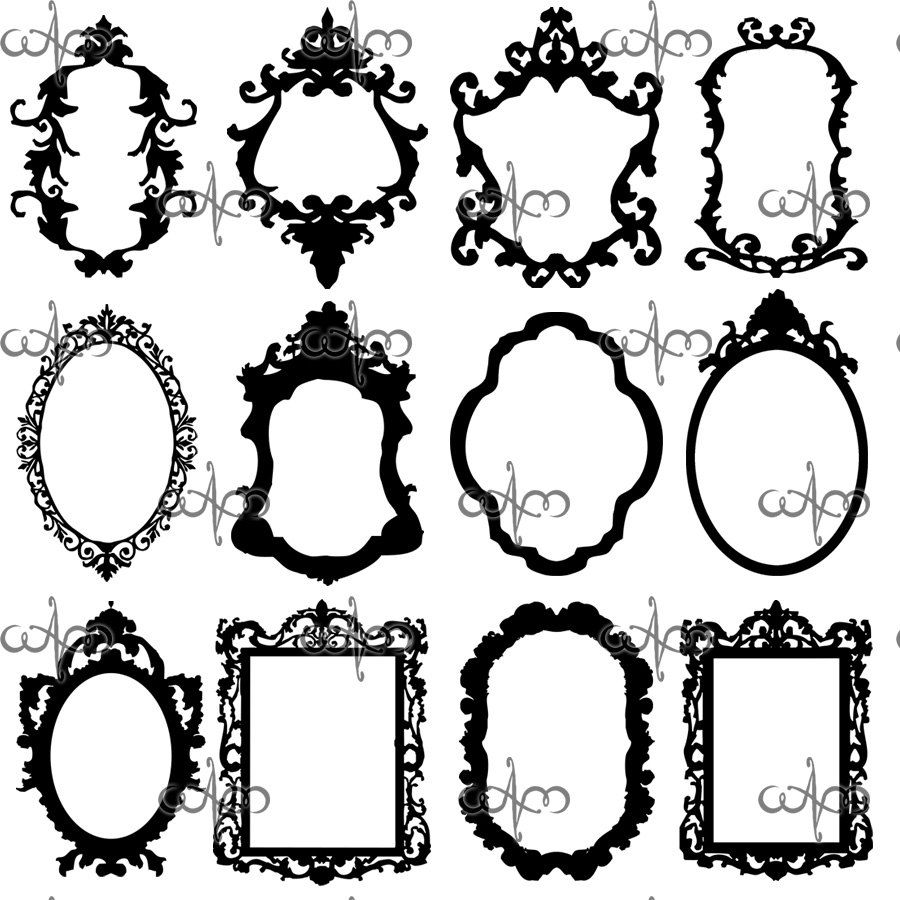 Baroque Frames Clip Art Graphic Design Pattern for your art