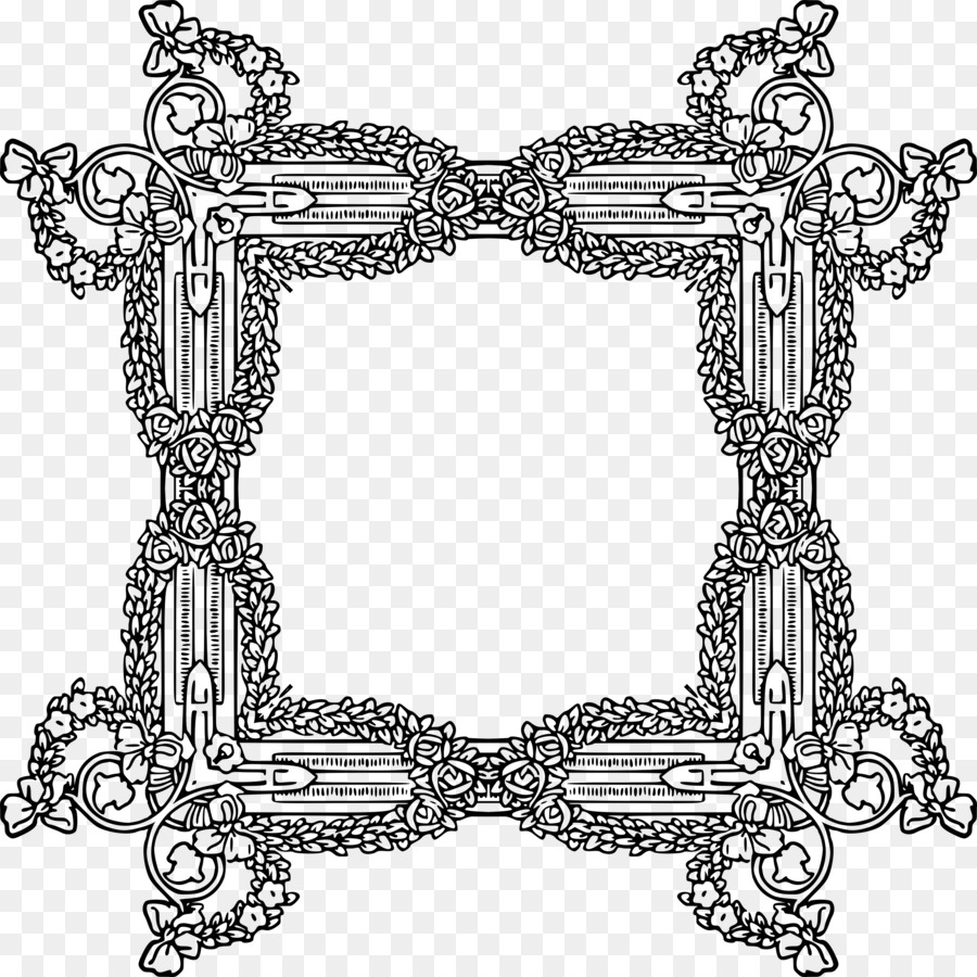 frame clipart black and white cross