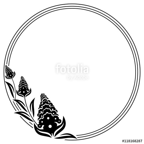 frame clipart black and white round