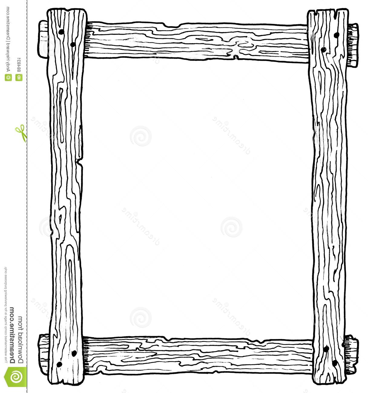 frame clipart black and white wooden
