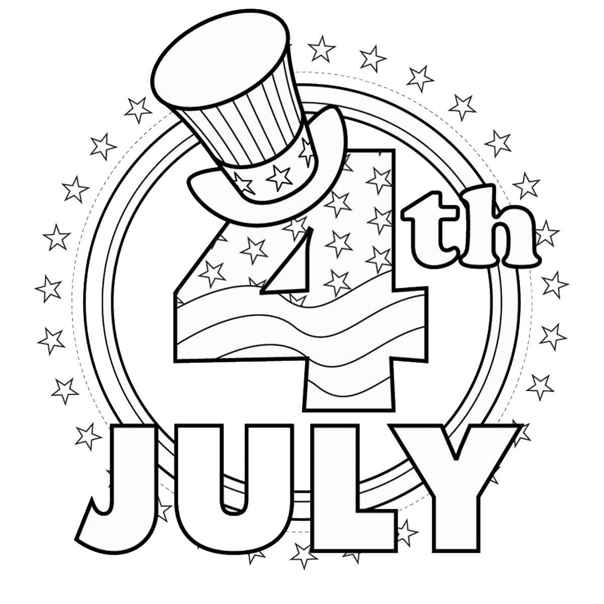 free 4th of july clipart black and white