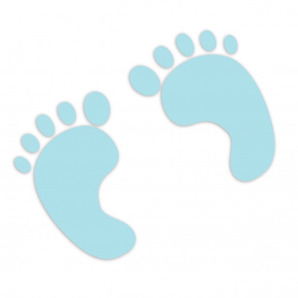 Baby footprints blue.