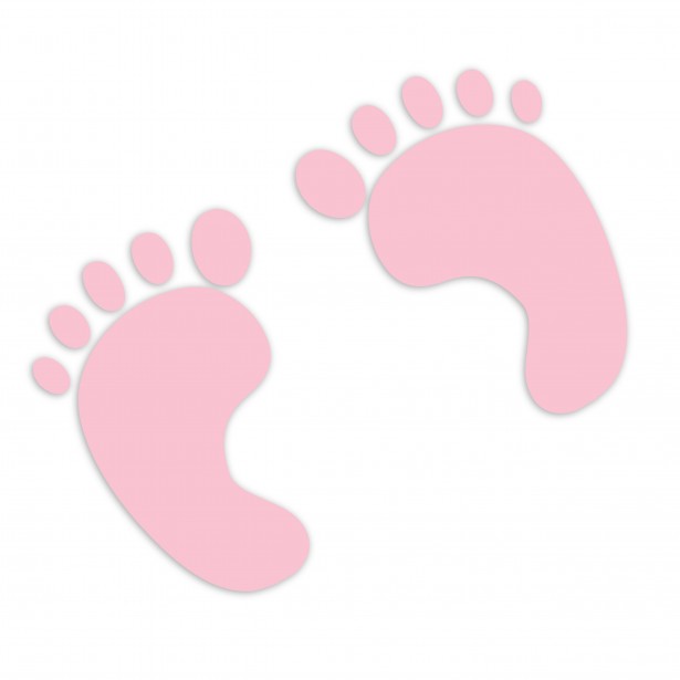 Baby footprints pink.