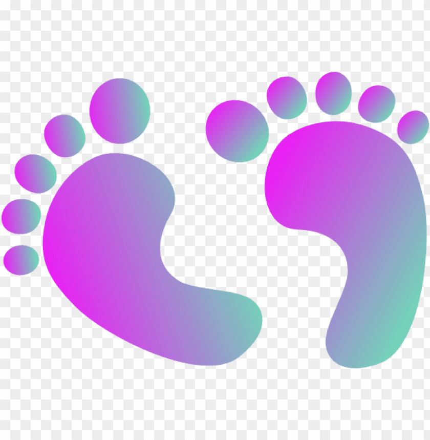 Tone purple baby feet clipart PNG image with transparent