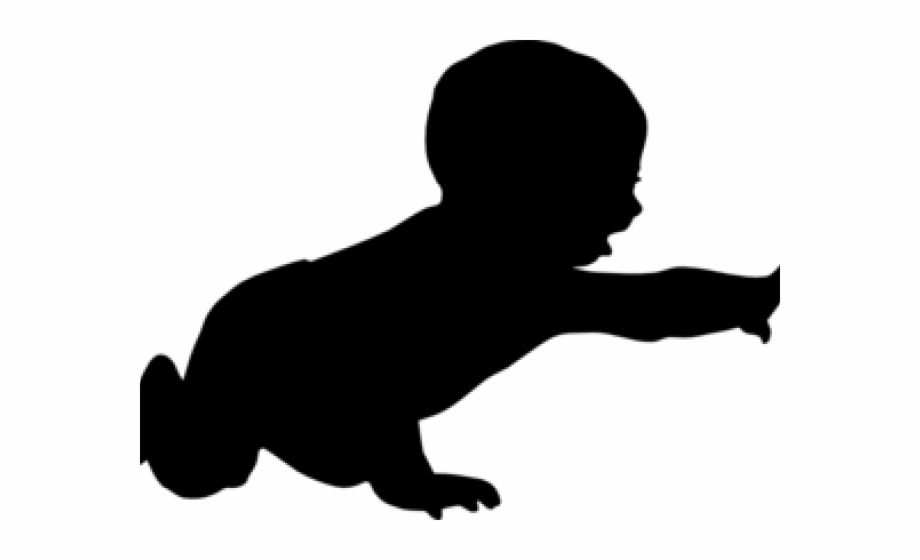 Baby crawling silhouette.
