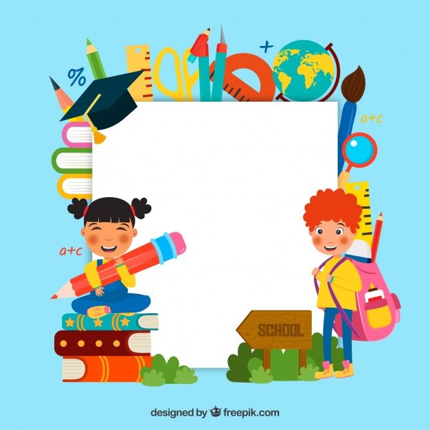 Back to school background with kids Free Vector