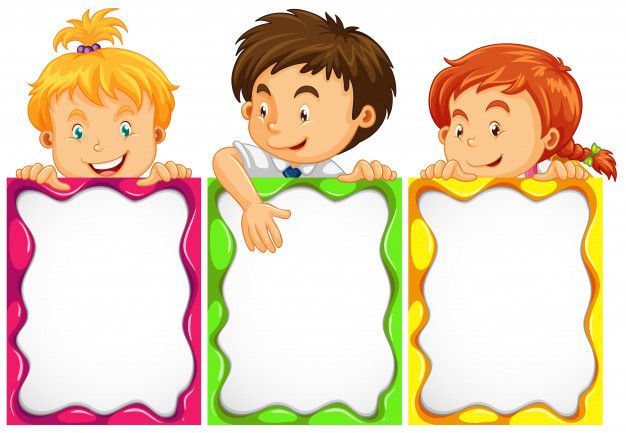 Banner design with cute kids Free Vector