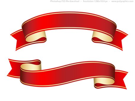 Free Curled red ribbon