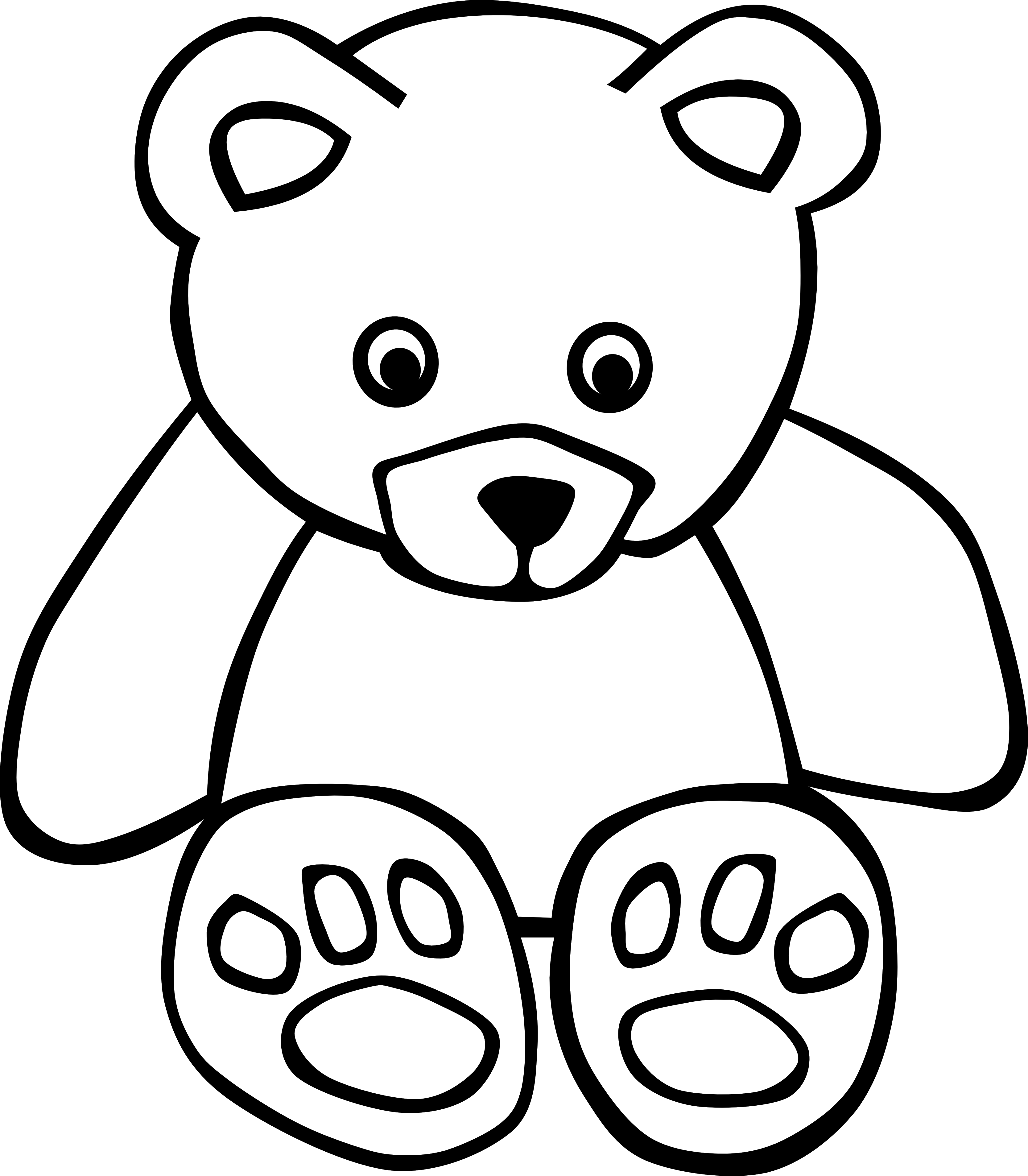 Teddy bear black and white teddy bear clipart black and