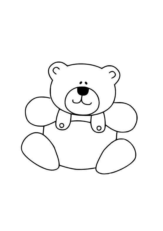 teddy bear clipart outline