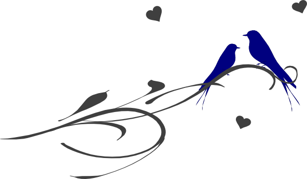 Love Birds On A Branch clip art vector clip art online