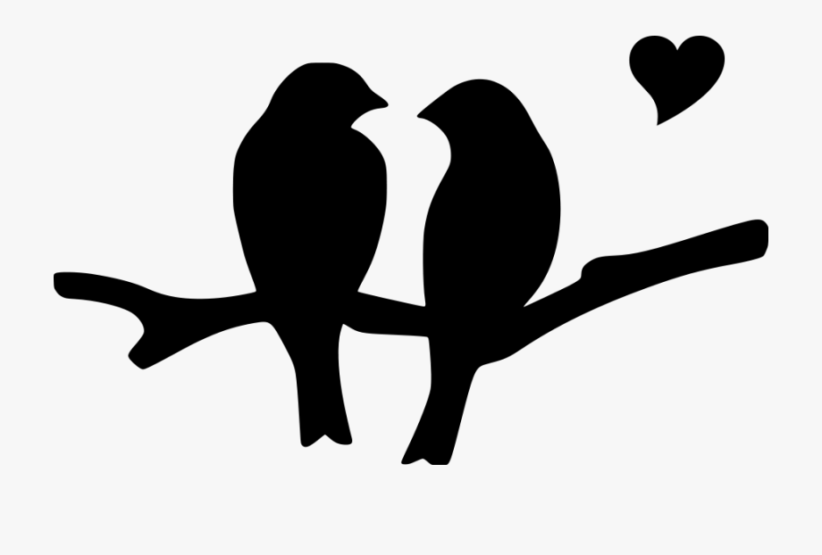 Silhouette Love Birds Clipart