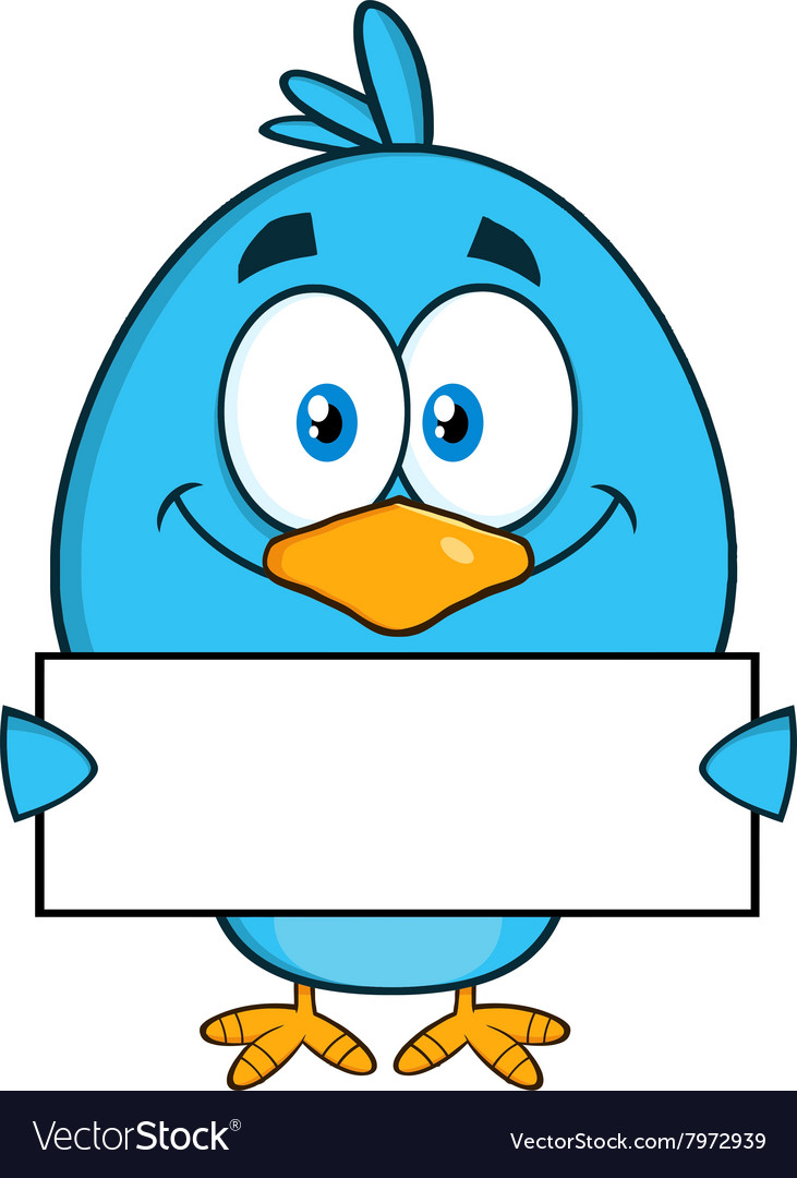 Royalty Free RF Clipart Smiling Blue Bird Cartoon