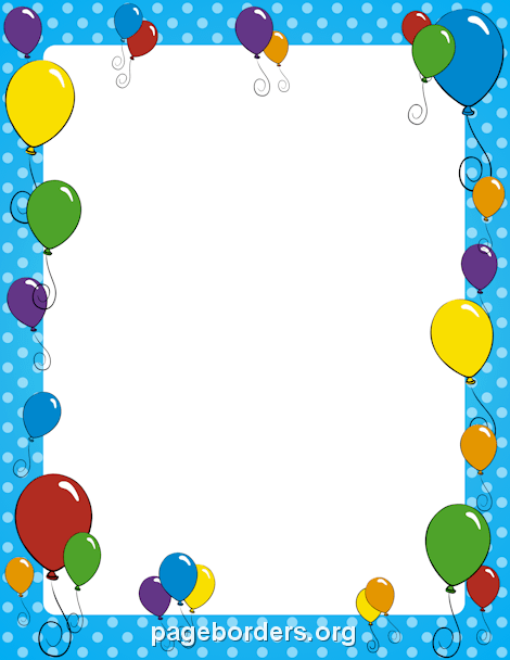 Free birthday borders clip art page and vector graphics